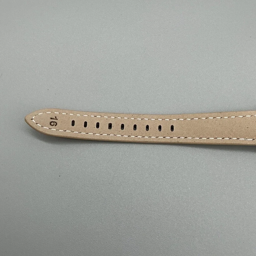 Vintage Elgin Mens Watch 21mm Driver Gold Tone Manual Wind Beige Leather